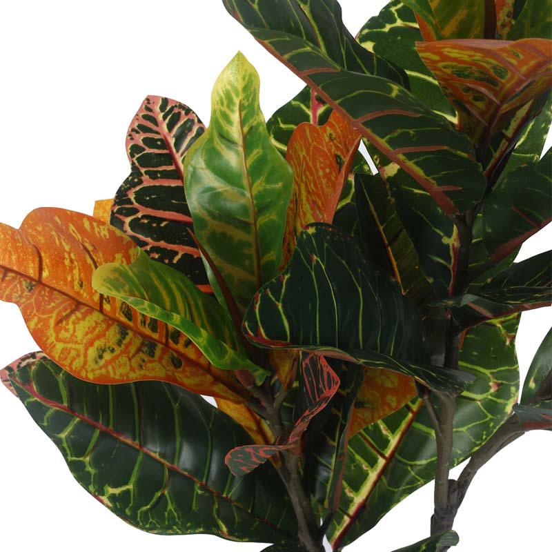 Buy Faux Lush Croton Plant With Pot - 3.1 Feet Artificial Plants from Vaaree