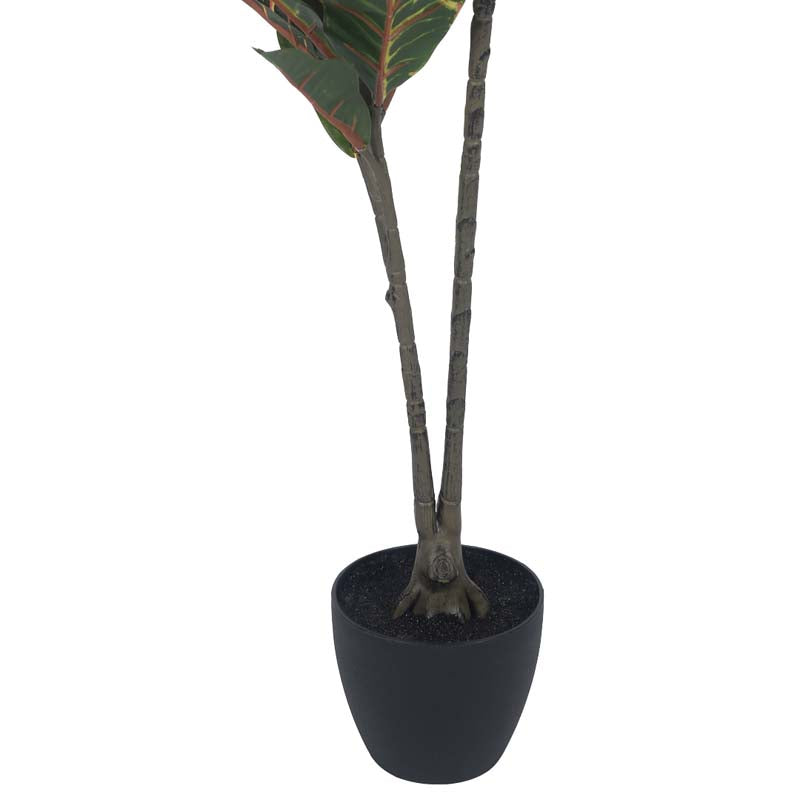 Buy Faux Lush Croton Plant With Pot - 3.1 Feet Artificial Plants from Vaaree