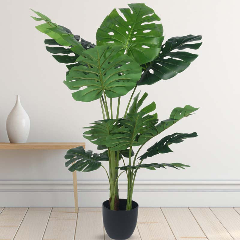 Buy Faux Lush Monstera Plant With Pot - 4 Feet Artificial Plants from Vaaree