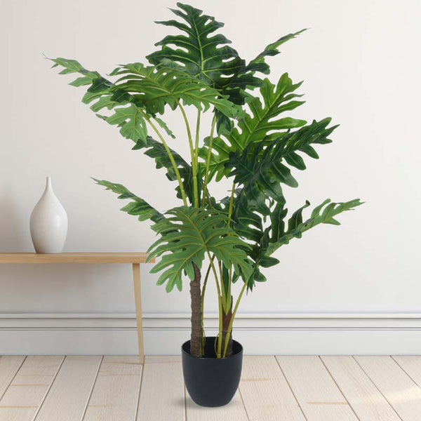 Buy Faux Lush Philodendron Plant With Pot - 4 Feet Artificial Plants from Vaaree