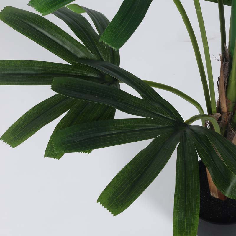 Buy Faux Lush Rhapis Excelsa Plant With Pot - 4 Feet Artificial Plants from Vaaree