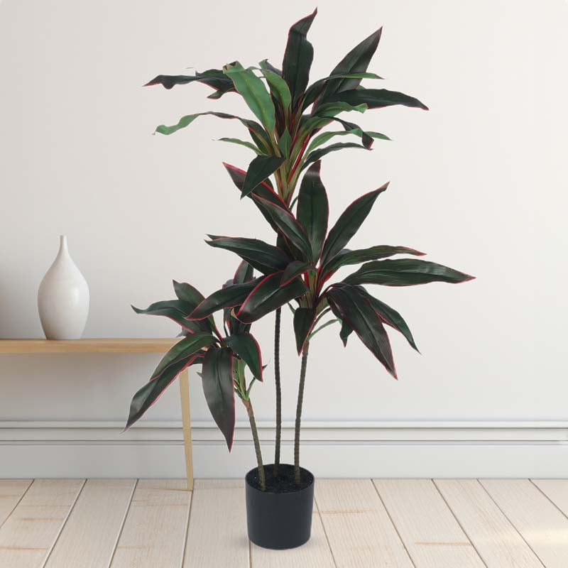 Buy Faux Lush Dracaena Reflexa Plant With Pot - 3.1 Feet Artificial Plants from Vaaree