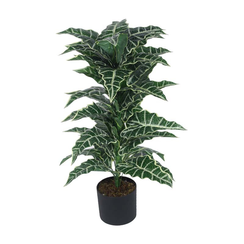 Buy Faux Lush Happy Philo Plant With Pot (Dark Green) - 2.8 Feet Artificial Plants from Vaaree