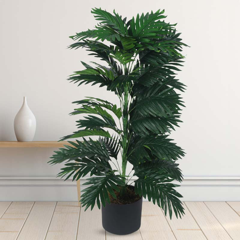 Buy Faux Lush Areca Plam Plant With Pot - 2.8 Feet Artificial Plants from Vaaree