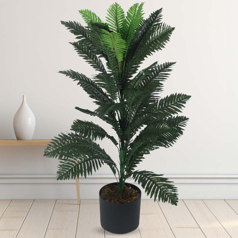 Buy Faux Lush Boston Fern Plant With Pot - 2.8 Feet Artificial Plants from Vaaree