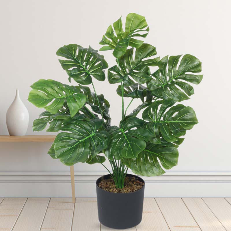 Buy Faux Lush Monstera Plant With Pot - 2.3 Feet Artificial Plants from Vaaree