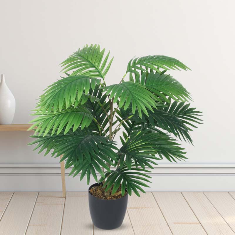 Buy Faux Lush Areca Palm Plant With Pots - 2.5 Feet Artificial Plants from Vaaree