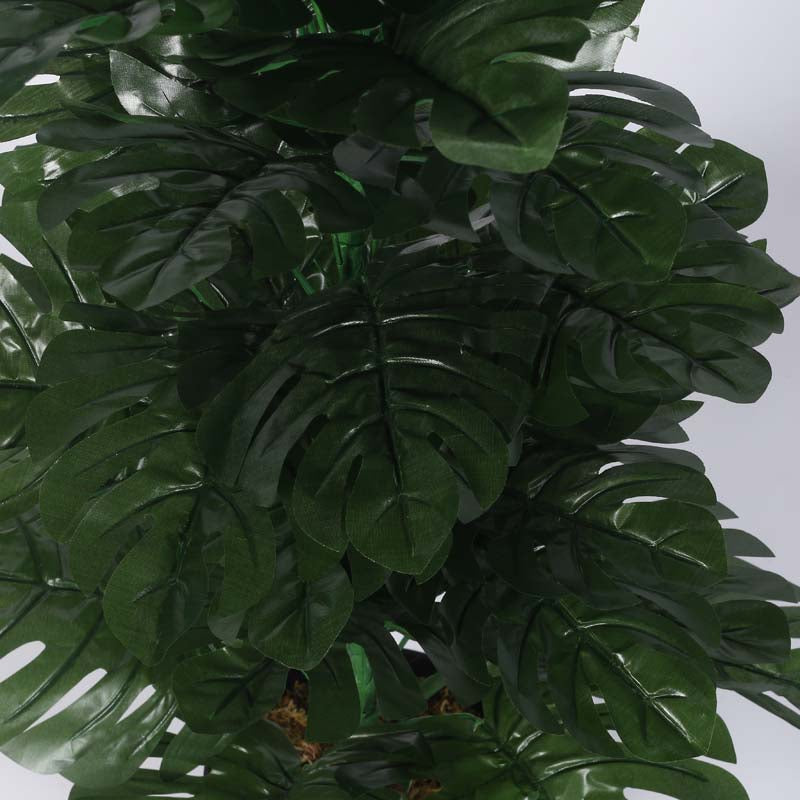 Buy Faux Lush Mostera Plant With Pot - 2.8 Feet Artificial Plants from Vaaree