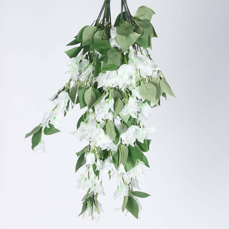 Buy Faux Lush Hanging Bougainvillea - White - 2.5 Feet Artificial Flowers from Vaaree