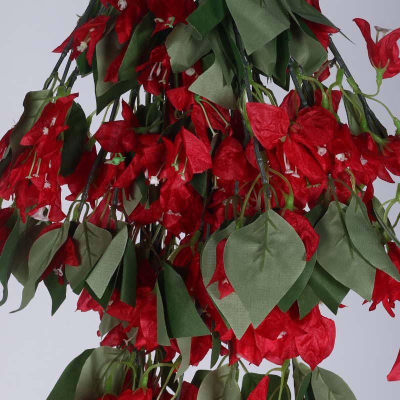 Buy Faux Lush Hanging Bougainvillea - Red - 2.5 Feet Artificial Flowers from Vaaree