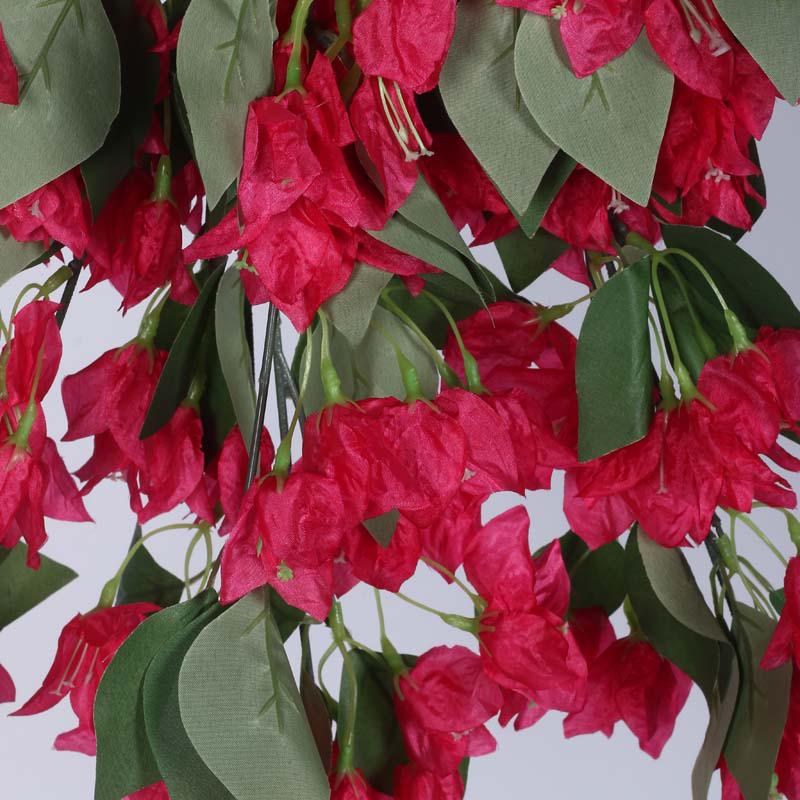 Buy Faux Lush Hanging Bougainvillea - Red - 2.5 Feet Artificial Flowers from Vaaree