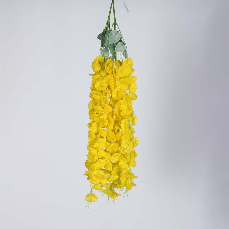 Buy Faux Lush Hanging Morning Glory Plant (Yellow) - 2.8 Feet Artificial Flowers from Vaaree