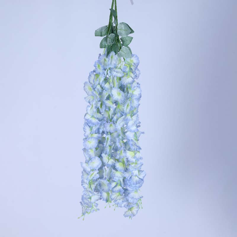 Buy Faux Lush Hanging Morning Glory Plant (Blue) - 2.8 Feet Artificial Flowers from Vaaree