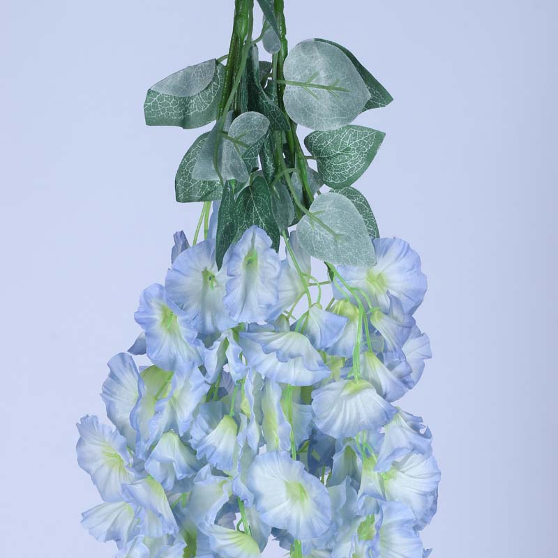 Buy Faux Lush Hanging Morning Glory Plant (Blue) - 2.8 Feet Artificial Flowers from Vaaree