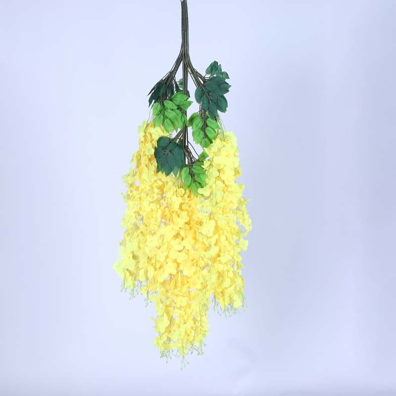 Buy Faux Lush Wisteria Plant - Yellow - 3.3 Feet Artificial Flowers from Vaaree