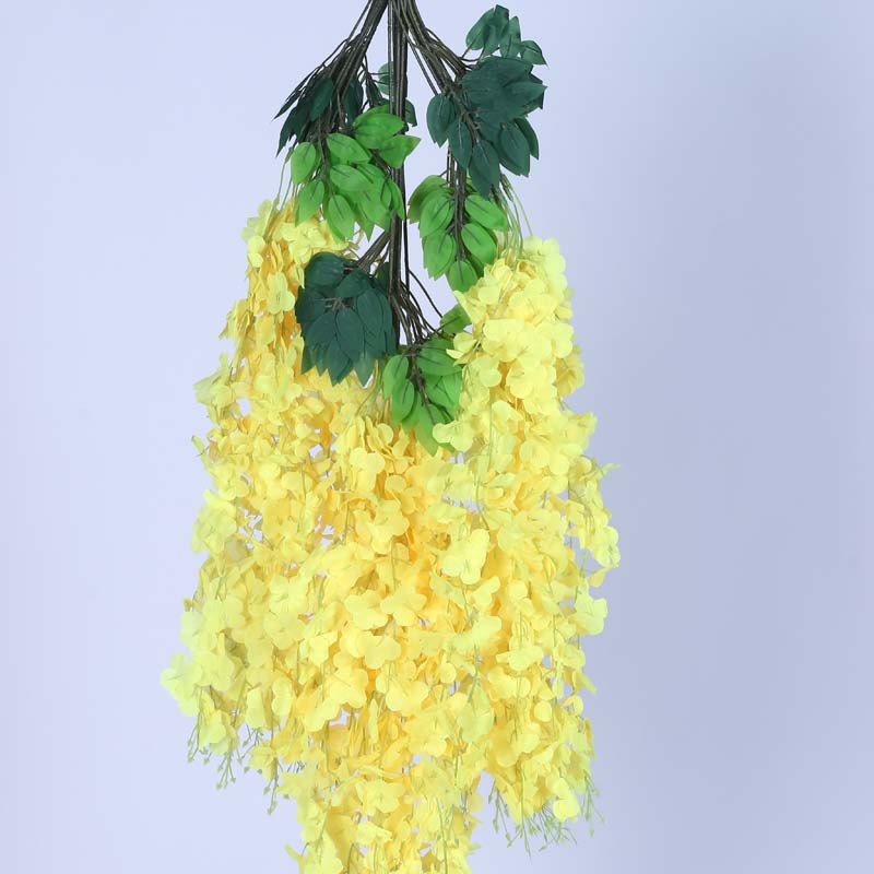 Buy Faux Lush Wisteria Plant - Yellow - 3.3 Feet Artificial Flowers from Vaaree