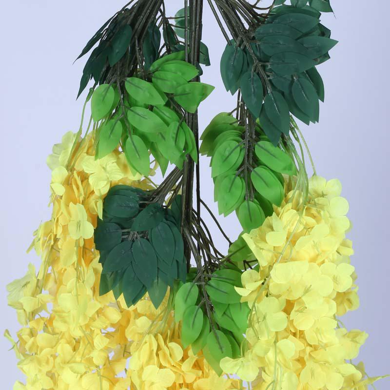 Buy Faux Lush Wisteria Plant - Yellow - 3.3 Feet Artificial Flowers from Vaaree