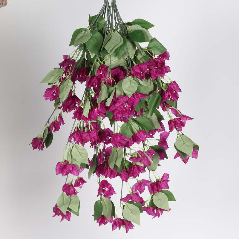 Buy Faux Lush Hanging Bougainvillea - Purple - 2.5 Feet Artificial Flowers from Vaaree