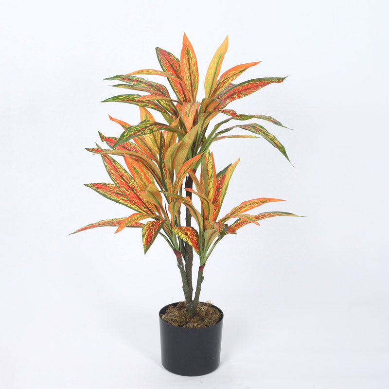 Buy Faux Realtouch Yellow Dracaena Tree With Pot - 2.5 Feet Artificial Plants from Vaaree