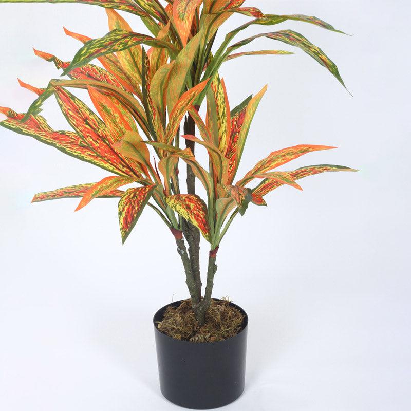 Buy Faux Realtouch Yellow Dracaena Tree With Pot - 2.5 Feet Artificial Plants from Vaaree