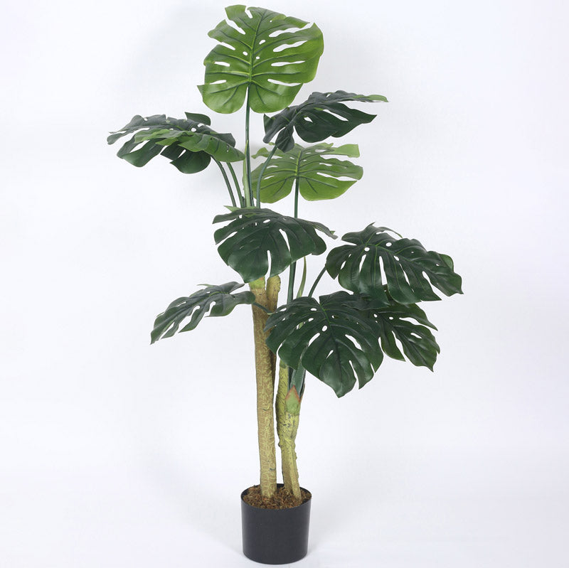 Buy Faux Realtouch Green Monstera Tree With Pot - 3.9 Feet Artificial Plants from Vaaree