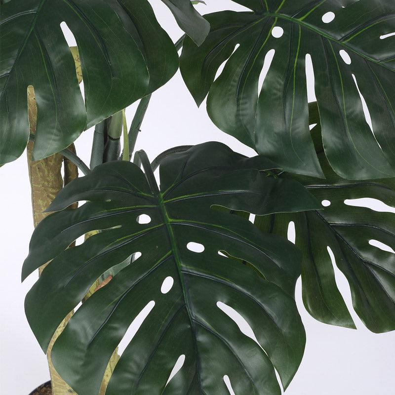 Buy Faux Realtouch Green Monstera Tree With Pot - 3.9 Feet Artificial Plants from Vaaree