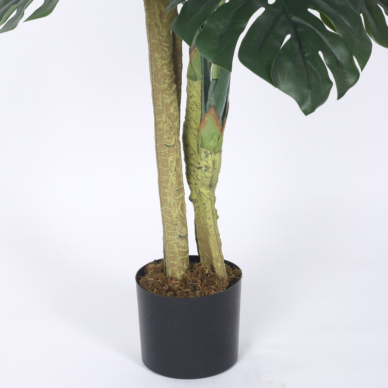 Buy Faux Realtouch Green Monstera Tree With Pot - 3.9 Feet Artificial Plants from Vaaree