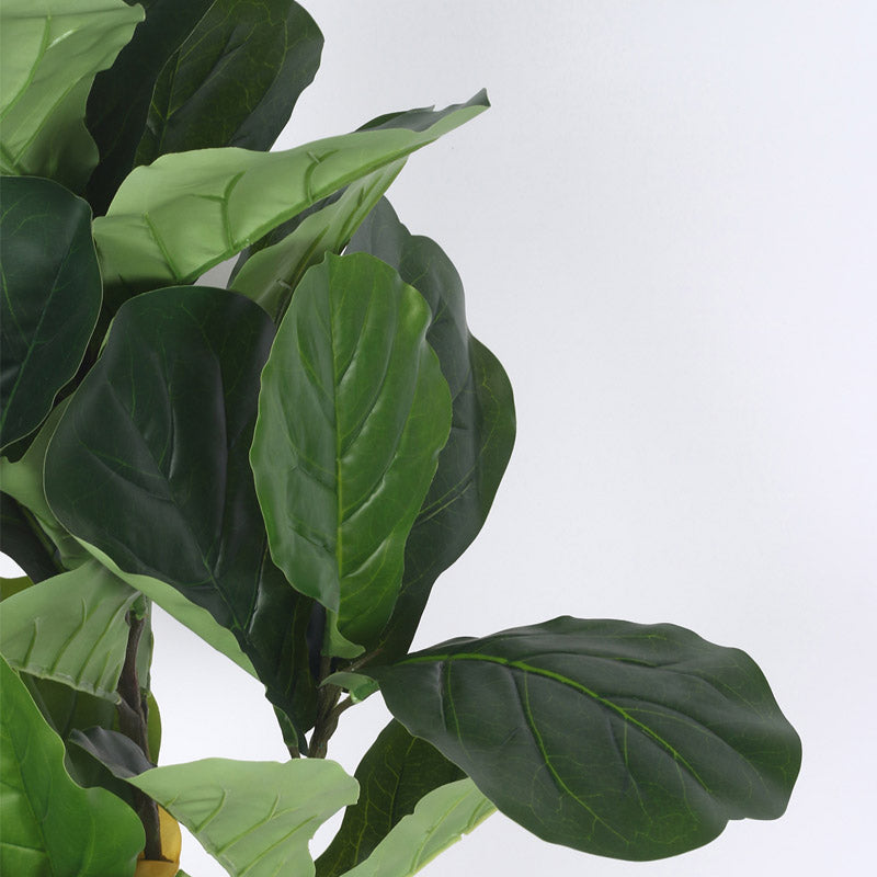 Buy Faux Realtouch Green Fiddle Leaf Fig Tree With Pot - 3.9 Feet Artificial Plants from Vaaree