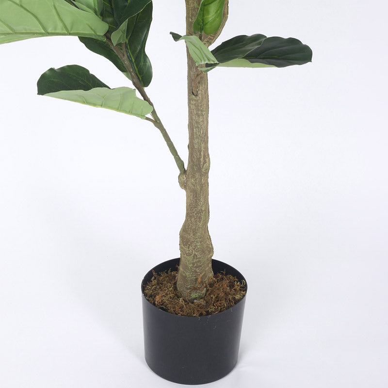 Buy Faux Realtouch Green Fiddle Leaf Fig Tree With Pot - 3.9 Feet Artificial Plants from Vaaree