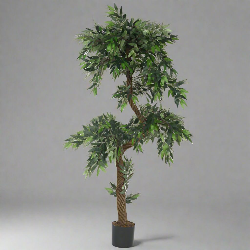 Buy Faux Realtouch Green Eucalyptus Tree With Pot - 5.9 Feet Artificial Plants from Vaaree