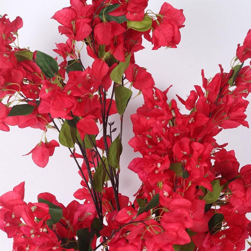 Buy Faux Realtouch Red Bougainvillea Plant With Pot - 5.2 Feet Artificial Plants from Vaaree