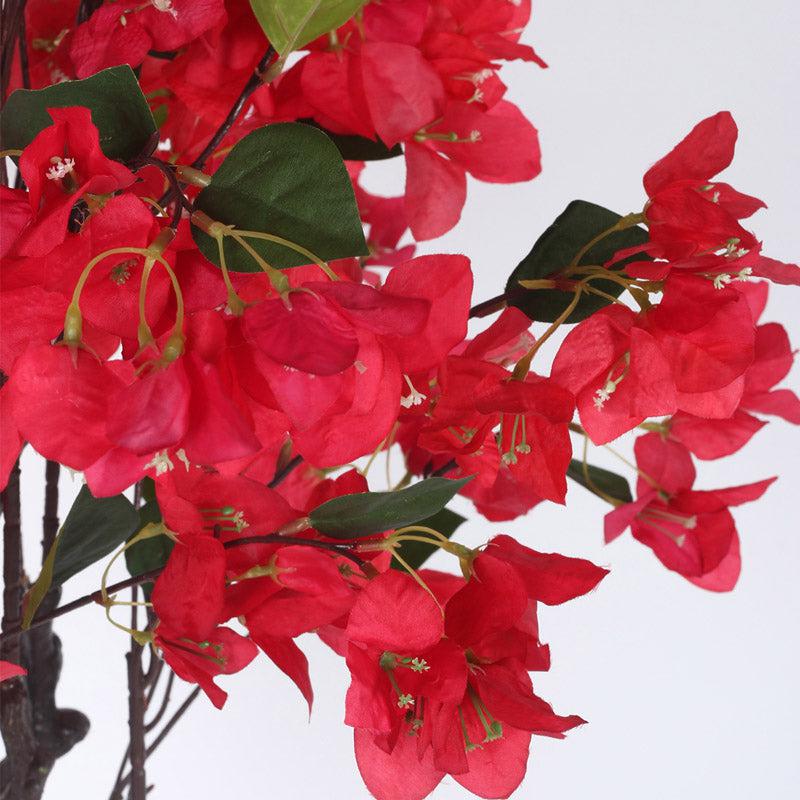 Buy Faux Realtouch Red Bougainvillea Plant With Pot - 5.2 Feet Artificial Plants from Vaaree