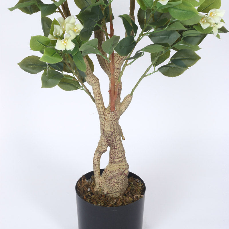 Buy Faux Realtouch White Bougainvillea Plant With Pot - 4.1 Feet Artificial Plants from Vaaree