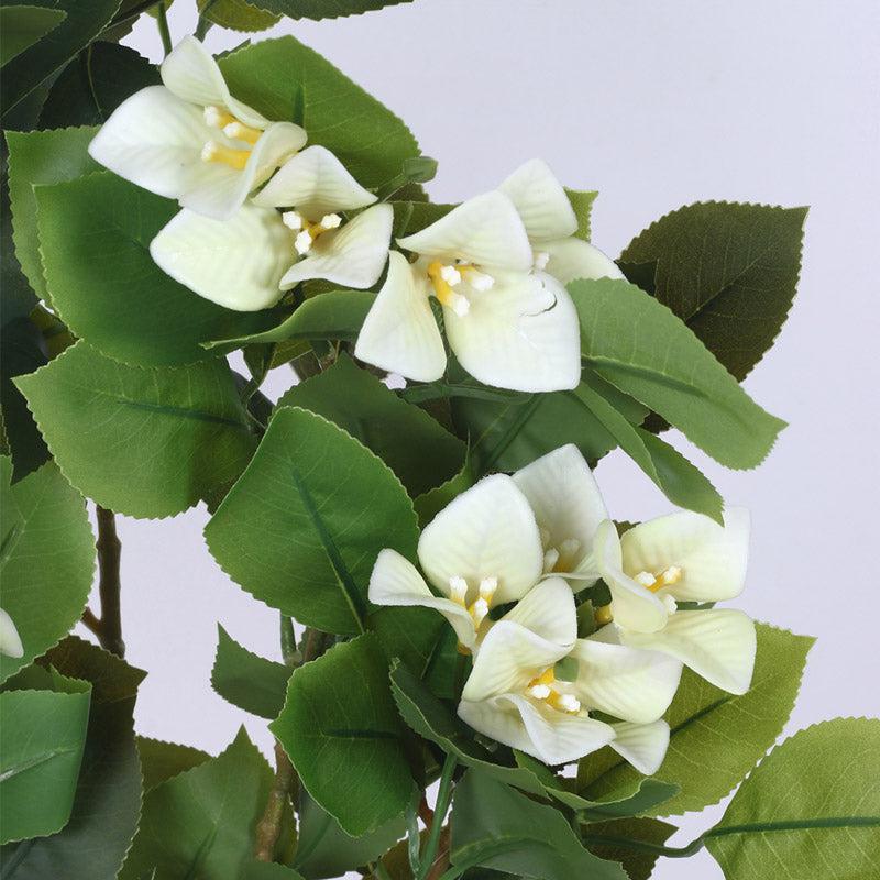 Buy Faux Realtouch White Bougainvillea Plant With Pot - 4.1 Feet Artificial Plants from Vaaree