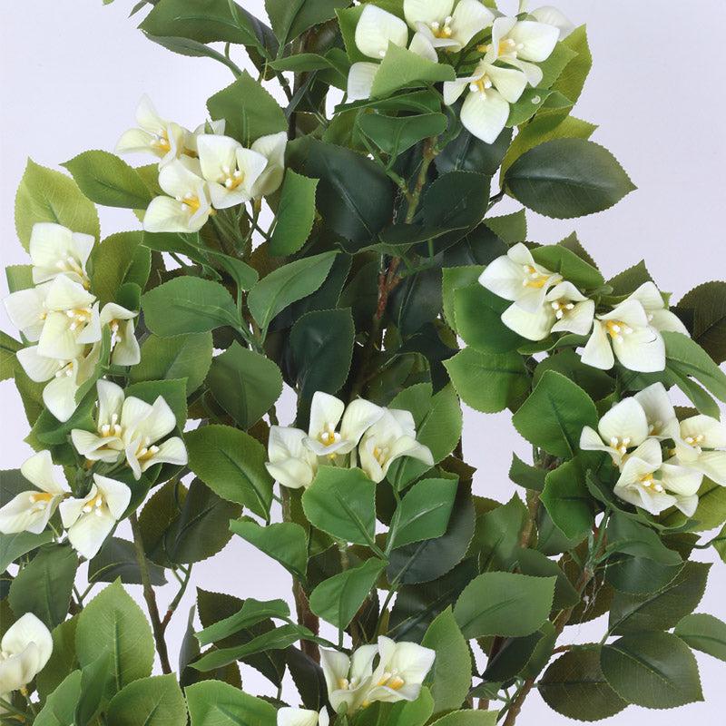 Buy Faux Realtouch White Bougainvillea Plant With Pot - 4.1 Feet Artificial Plants from Vaaree