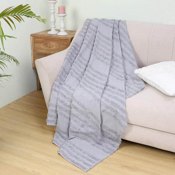 Buy Nishtha Cotton Throw - Light Grey Throws from Vaaree