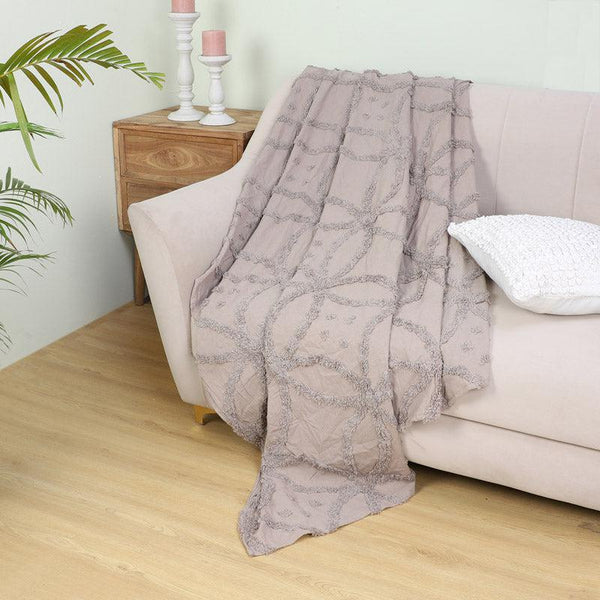 Buy Marigo Cotton Throw - Beige Throws from Vaaree