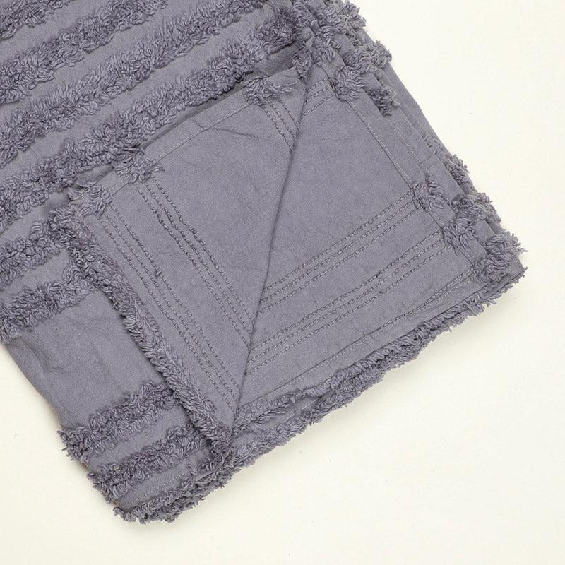 Buy Nishtha Cotton Throw - Dark Grey Throws from Vaaree