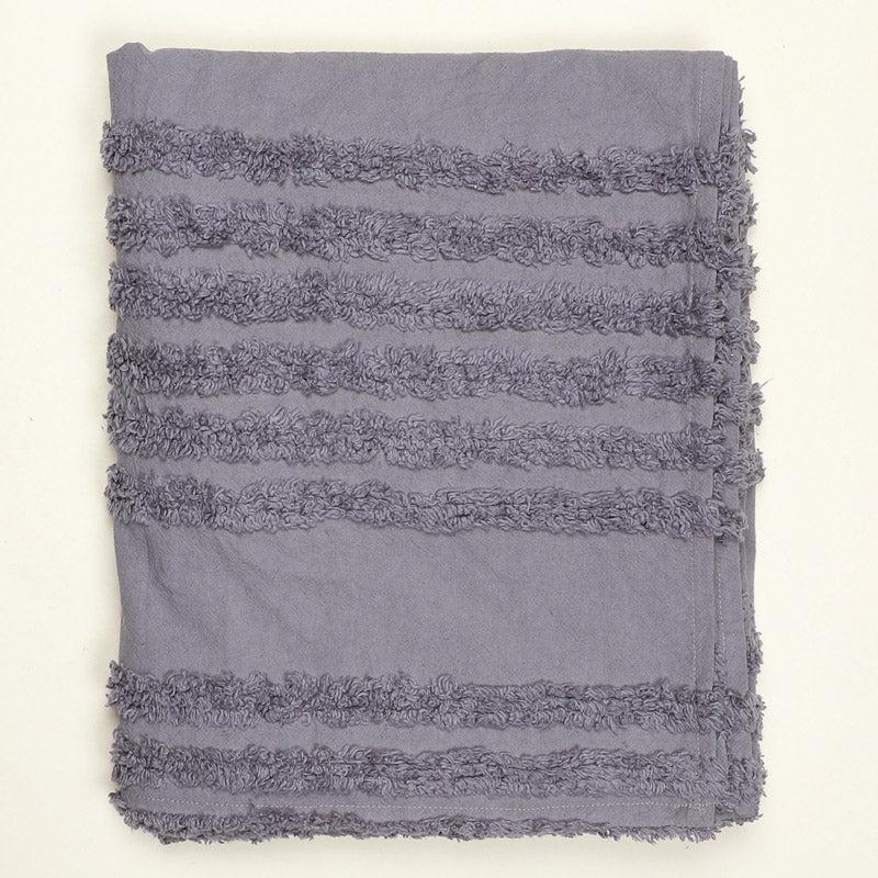 Buy Nishtha Cotton Throw - Dark Grey Throws from Vaaree