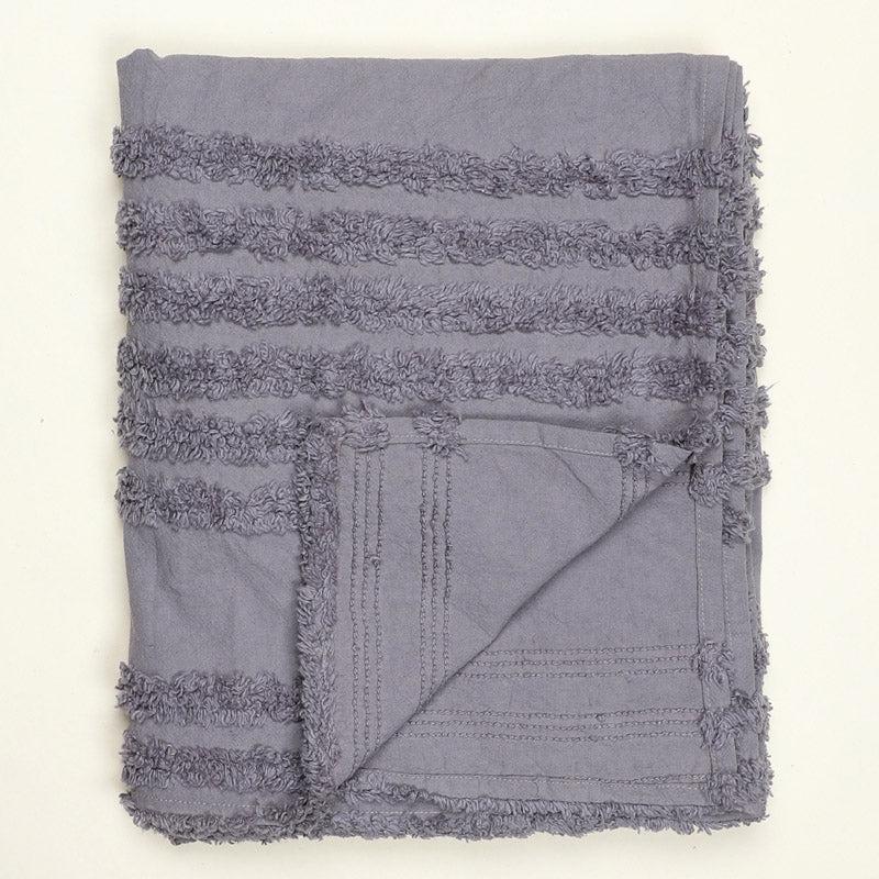 Buy Nishtha Cotton Throw - Dark Grey Throws from Vaaree