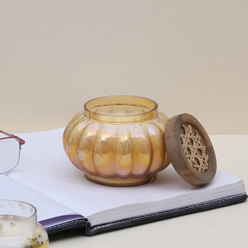 Buy Lustre Oudh Arabia Scented Candle Jar (Yellow) - Small Candles from Vaaree