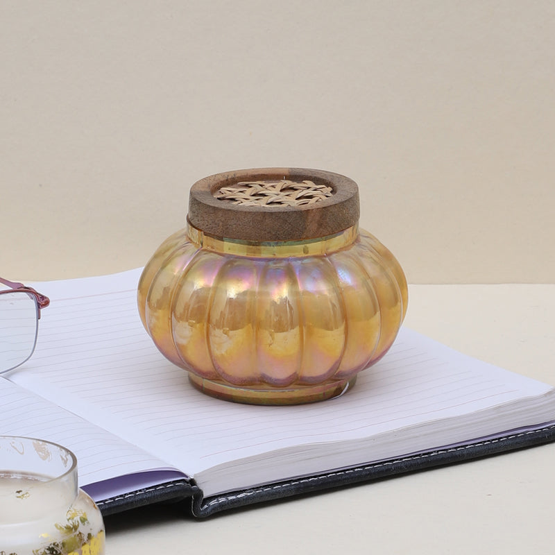 Buy Lustre Oudh Arabia Scented Candle Jar (Yellow) - Small Candles from Vaaree