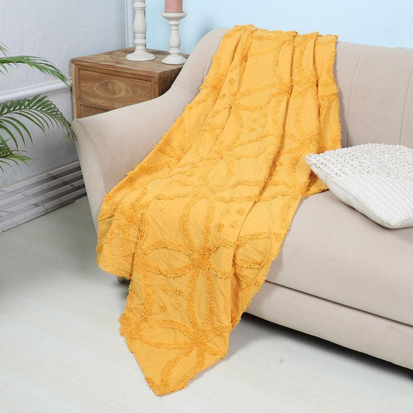 Buy Marigo Cotton Throw - Yellow Throws from Vaaree