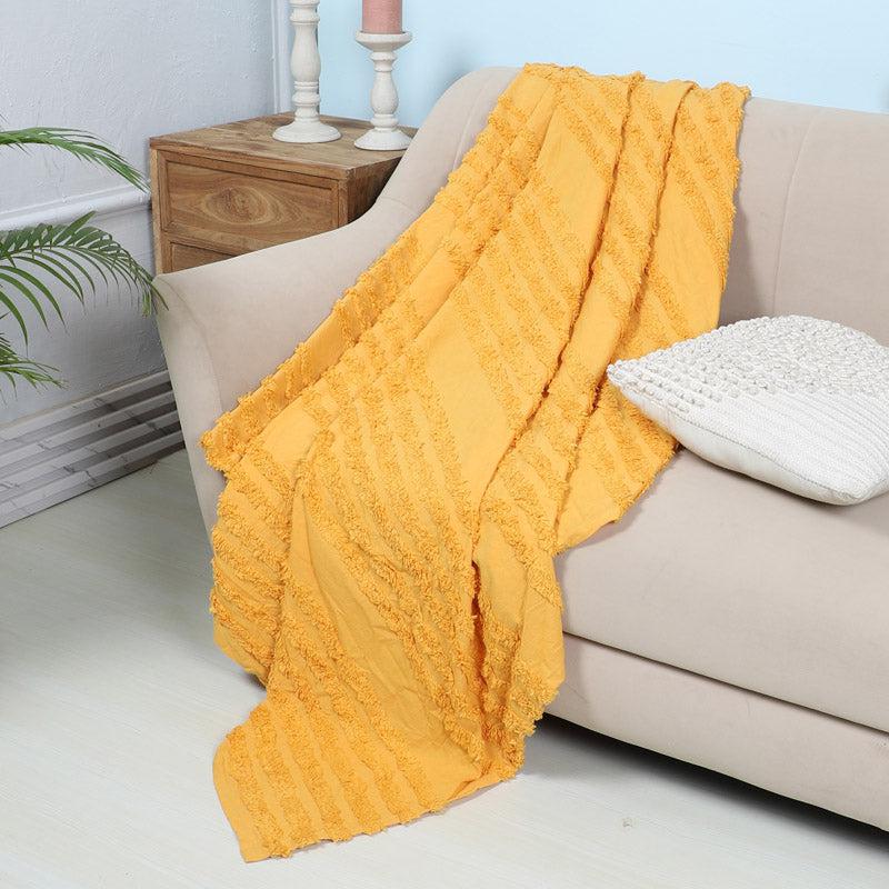 Buy Nishtha Cotton Throw - Yellow Throws from Vaaree