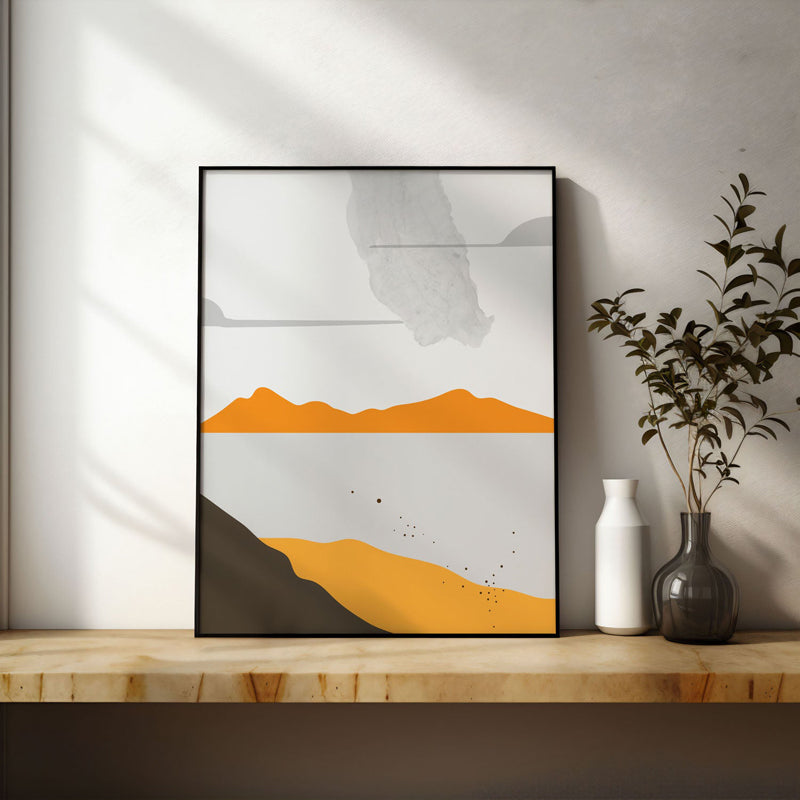 Wall Art & Paintings - Golden Landscape Wall Art - Black Frame