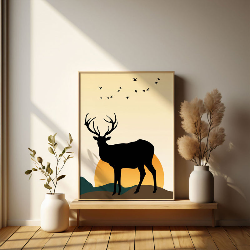 Wall Art & Paintings - Moonlight Meadow Wall Art - Black Frame