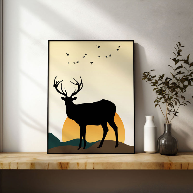 Wall Art & Paintings - Moonlight Meadow Wall Art - Black Frame