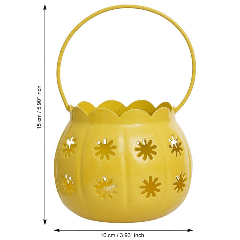 Buy Nirvana Lantern Tealight Candle Holder - Yellow Candle Holders from Vaaree