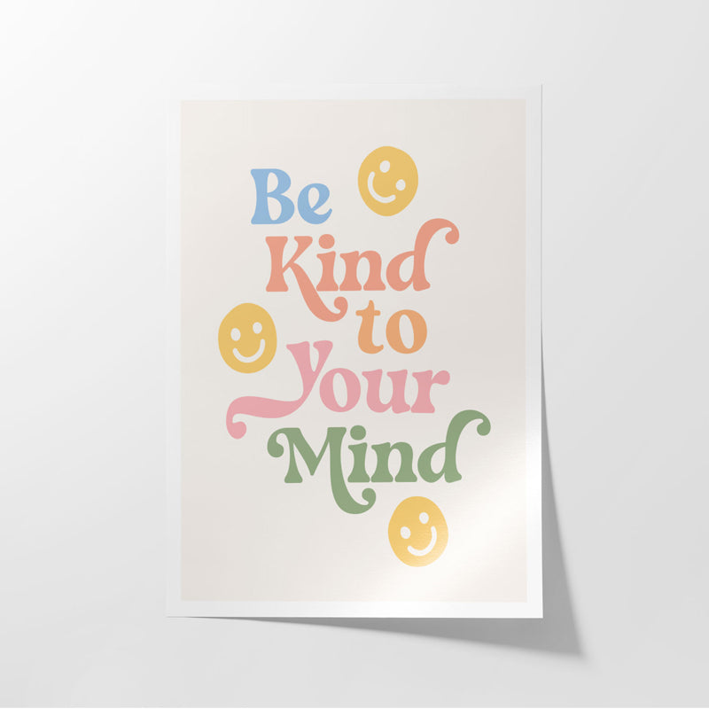 Buy Be Kind To Your Mind Smiley Wall Poster Wall Poster from Vaaree