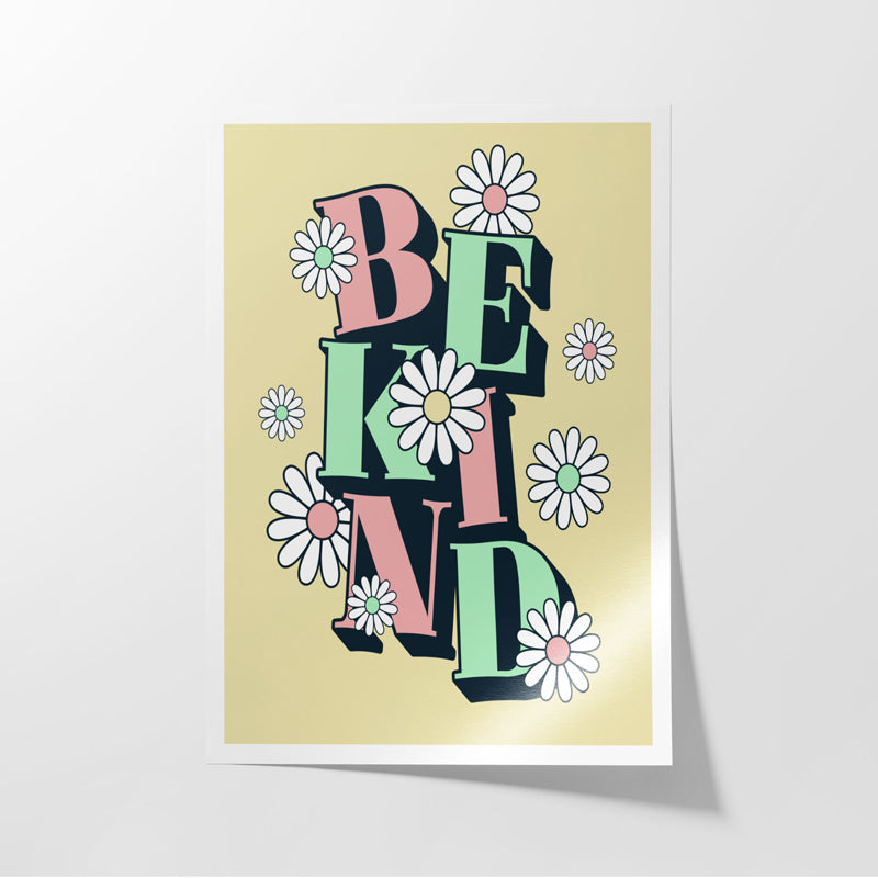 Buy Be Kind Floral Wall Poster Wall Poster from Vaaree